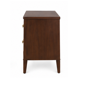 Modern <b>Walnut</b> Nightstand Solid Wood Bedside Cabinet Two Drawer Storage <b>Table</b> Hotel Apartment Bedroom Furniture Manufacturer - Product Image 4