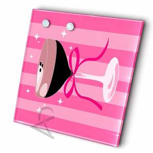 Pink Cocktail Lash Tile Acrylic Sustainable Custom Logo Striped Lash Extension Holder <b>Board</b> Square Shaped - Product Image 6
