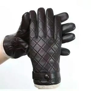 Gants d'hiver en cuir pour hommes, gants chauds isolés pour le froid, pour le travail en extérieur, la conduite et les voyages - Product Image 1