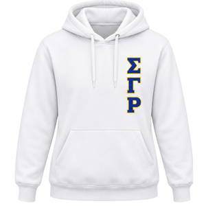 Sweat-shirt à capuche décontracté blanc pour femmes Sigma Gamma Rho, pull universitaire de sororité grecque, streetwear graphique personnalisé pour le campus - Product Image 1