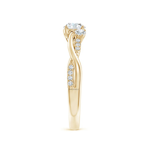 Anillo de Compromiso de Lujo Vintage con Diamante Redondo Cultivado en Laboratorio Certificado por IGI para Mujer en Oro de 10K 14K 18K y Plata 925 935 - Product Image 3