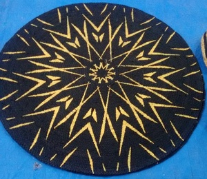 Tapis rond en jute tressé avec imprimé animal, style bohème, fait main pour le salon, décoration de la maison - Product Image 5