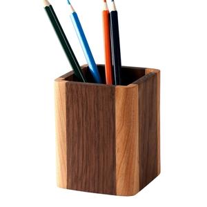 Hot Selling Wooden Enamel Finishing Storage Organizer Set Of Three Multipurpose Use Pen Holder Square Shape Desk Organizer - Product Image 2