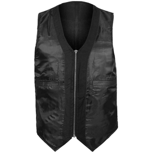 Gilet en cuir véritable pour homme, col en V, fermeture éclair, plusieurs poches, style motard, vêtement d'extérieur pour l'automne, coupe classique - Product Image 4