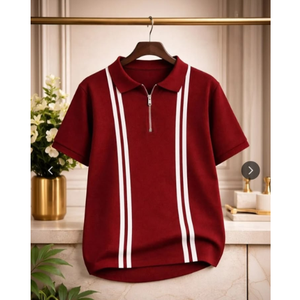 Polo zippé pour homme, mode 2026, dernier polo tendance, viral TikTok, vente chaude, fabricant de polos Bangladesh - Product Image 6