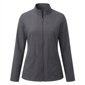 Blouse médicale personnalisée à manches longues avec fermeture éclair - Product Image 3