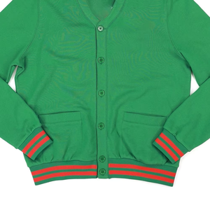 Custom Women's Casual Vintage University-Inspired Wool/Cashmere V-Neck <b>Cardigan</b> <b>Sweater</b> Front Embroidered Logo School Spirit - Product Image 2