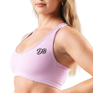Top Deportivo Corto para Mujer con Logotipo Personalizado, Color Lila Rosado, Cuello Redondo, Sin Costuras, Acanalado, para Entrenamiento, Gimnasio, Ropa Deportiva, Venta al Por Mayor - Product Image 3