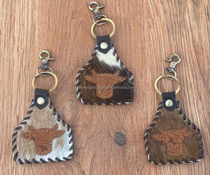 Nuevo llavero cosido de cuero con estilo occidental para ocultar el pelo, gran oferta, llaveros de cuero genuino, llavero de lujo de cuero con forma única - Product Image 3