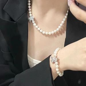 Collar de Perlas de Agua Dulce 925 Clásico y Elegante para Mujer con Cierre de Semilla de Melón, Cadena para Clavícula, Colgante de Perla Natural - Product Image 3