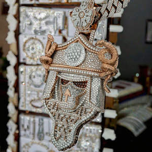 Colgante de Máscara de Samurái Hip Hop Iced Out con Moissanita, Guerrero, Plata de Ley Chapada en Oro, Joyería de Lujo para Hombre, Estilo Bling Rapper - Product Image 3