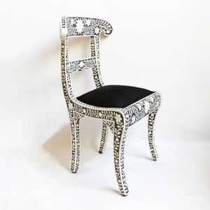 <b>Hand</b> Polished Bone Inlay Resin <b>Chair</b> Designed To Complement Modern Luxury Furniture Themes - Product Image 6