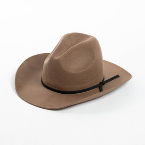 Chapeau en feutre de laine tendance et très vendu, chapeau de cowboy à large bord rigide - Product Image 4