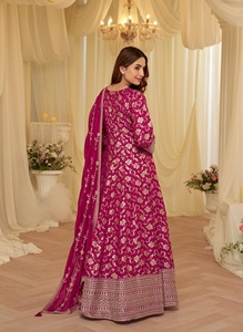 Dhwaja Export Chinon Taille Unique, Ensemble Anarkali Jacquard Cousu avec Broderie Dori et Sequins - Product Image 2