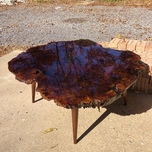Modern American Walnut Solid Wood <b>Epoxy</b> Resin Log Round <b>Coffee</b> <b>Table</b> for Living Room Natural Grain Durable Furniture Decoration - Product Image 1