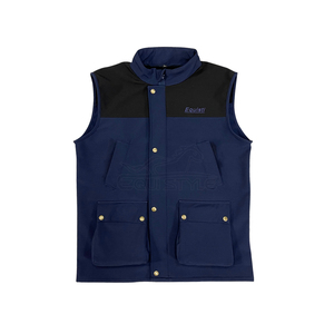 Gilet softshell pour homme, noir, avec boutons pression dorés, léger, coupe-vent, sans manches, élégant, logo personnalisé, veste de voyage pour l'extérieur - Product Image 2