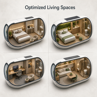 Capsule spatiale de luxe moderne, maison préfabriquée, villa mobile pour la vie en forêt