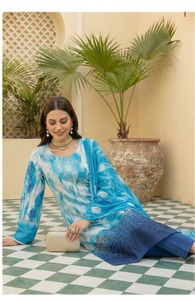 Trajes de algodón/tela de lino de diseño para mujer, shalwar kameez, para verano, ropa femenina, trajes bordados de algodón/tela de lino - Product Image 3