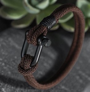 Pulsera de Cuerda para Hombre, Cierre de Acero Inoxidable, Cordón Náutico, Estilo Minimalista - Product Image 1