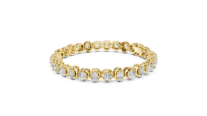 Gold Plated Cushion Cut Lab Grown Diamond Tennis Bracelet Bezel <b>Set</b> Link <b>Bangle</b> for Wedding Gift Everyday Wear - Product Image 2