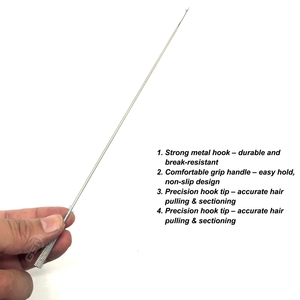 Hair Extension Pulling <b>Hook</b> <b>Tool</b> – 8.75 Inch Stainless Steel Micro Loop Threader for Beads, Nano Rings & Extensions - Product Image 2