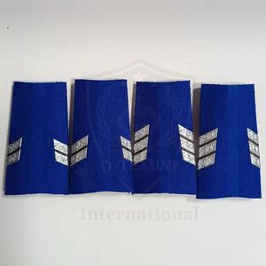 Placas de hombro personalizadas de terciopelo azul con estrellas doradas, insignias bordadas de metal azul tejido para uniforme, para coser - Product Image 6