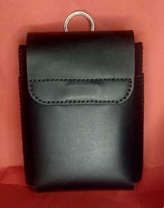Wholesale <b>Black</b> Genuine Leather Business Card <b>Wallet</b> with Button Closure and Letter Pattern <b>for</b> <b>Men</b> - Product Image 3