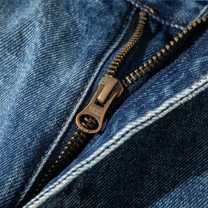 New Arrival Customized <b>Men</b> Zipper Loose-Fit 100% Cotton Heavyweight Denim Pants Baggy-<b>Jeans</b> Shorts OEM Serviced - Product Image 3