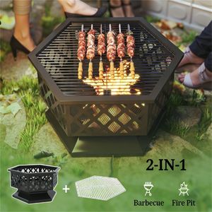 Braciere da Esterno con Griglia Barbecue Integrata per Godersi un'Esperienza di Caminetto - Product Image 2