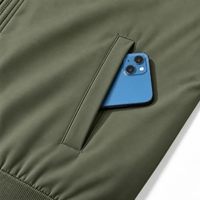 Blouson Bomber Décontracté en Toile Premium pour Homme, Vert Olive, Entièrement Zippé, Vêtement d'Hiver, Personnalisation du Logo, Fabricant OEM