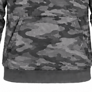 เสื้อฮู้ดดี้ลายพรางสีเงินเทาสำหรับผู้ชาย แบบสั่งทำพิเศษ พิมพ์ลายพราง ผ้าฟลีซ มีกระเป๋าจิงโจ้ เชือกผูกเอว สวมใส่สบายๆ สำหรับกิจกรรมกลางแจ้ง - Product Image 5