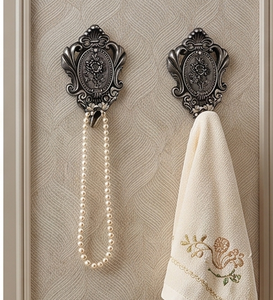 Antique Metal Wall <b>Hook</b> <b>With</b> Floral Design Rust Resistant Single <b>Hook</b> For Clothing Storage Stylish Home Accent - Product Image 3