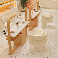Ensemble de mobilier pour salon de manucure, table et chaise de manucure avec aspiration de poussière, rangement et lampe, équipement de beauté en gros