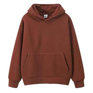 <b>Men's</b> <b>Red</b> Hooded <b>Sweatshirt</b> Oversized Cotton Knitted Casual Solid Color Pocket Design Autumn Wear - Product Image 5
