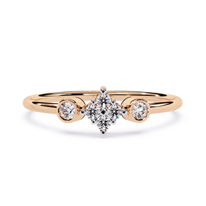 แหวนเพชรทรงกลมดีไซน์คลาสสิกสำหรับผู้หญิง ทองคำแท้ 14k เหมาะสำหรับเป็นของขวัญ งานหมั้น วันครบรอบแต่งงาน - Product Image 5
