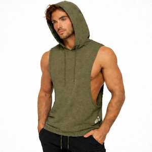 Chaleco Deportivo Personalizado con Logotipo para Fisicoculturismo Masculino, Antipelusas, de Poliéster y Algodón, con Decoración de Cuentas, Corte sin Mangas - Product Image 3