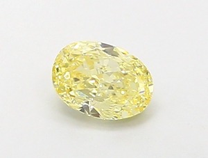 Diamant ovale jaune vif fantaisie, clarté VS1, 0,39 carat, excellente qualité de polissage, pierre précieuse CVD en vrac pour la fabrication de bijoux sur mesure, vente en gros - Product Image 1