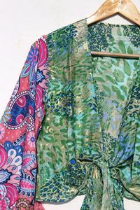 Nueva llegada Wrap Top Boho Tie Top Bohemian Bell manga de talla grande Fairy Core Wrap blusa para mujer - Product Image 5