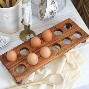 Large Capacity Wooden <b>Egg</b> Tray for Storing Farm Fresh <b>Eggs</b> Compact Wooden <b>Egg</b> Holder Tray for Small Kitchen Spaces at low cost - Product Image 1