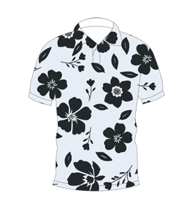 Men’s <b>White</b> Black Floral Print <b>Polo</b> Shirt Casual Short Sleeve Summer Collared Fashion Golf T Shirt - Product Image 4
