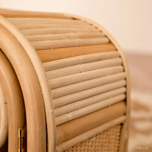 Armario de Muñecas de Ratán Natural de Alta Calidad, Armario de Almacenamiento Infantil Hecho a Mano, Muebles Infantiles Más Vendidos, Fabricante OEM ODM - Product Image 2