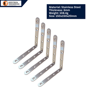Custom Stainless Steel L Bracket Modern Design Easy Assembly 5mm Hole Size Bedroom Dining <b>Bathroom</b> Kitchen Living Room <b>Furniture</b> - Product Image 1