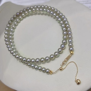 Collier de perles d'eau douce de 6-7 mm avec boucle en argent S925 polyvalente en forme de 8, sélectionnée pour sa beauté subtile - Product Image 4