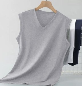 Camisetas sin Mangas para Hombre con Cuello Redondo, Diseño 100% Algodón, Tejido Liso Teñido, Transpirable e Informal - Product Image 6