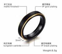 Bague en carbure de tungstène avec finition mate brossée, alliance de 5 mm à bord biseauté pour hommes et femmes, bagues de couple classiques en gros
