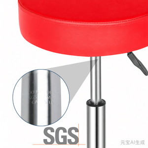 Sgabello Professionale da Salone con Certificazione SGS, Sollevamento a Gas, Capacità 150kg, Schiuma Modellata Spessa 8cm, Seduta in Semi Pelle PU, Base a Ragno - Product Image 3