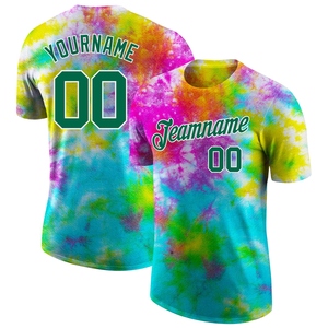 Vente en gros directe de la fabrication industrielle : Tissu personnalisé Tie-Dye Vert Kelly et Blanc, Performance 3D, 100% Polyester, Respirant, Anti-bactérien - Product Image 1