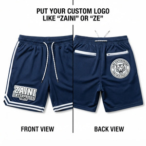 Premium 100% Cotton Sporty Mesh <b>Shorts</b> Custom Logo DTF Print Navy Blue <b>Quick</b> <b>Dry</b> Breathable Athletic Basketball Gym Team <b>Shorts</b> - Product Image 1