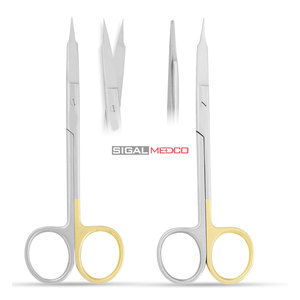 ชุดกรรไกรผ่าตัดเยอรมันแบบแมนนวล สแตนเลสสตีล แบบตรงและแบบโค้ง ขนาด 13 ซม. สองอัน ใบมีดหยักแบบซุปเปอร์คัท สำหรับตัดเยื่อเหงือก - Product Image 6