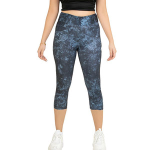 Custom Fully Sublimation <b>Leggings</b> Women Cropped Length <b>Low</b> Waistband Slim Tight Compression Capri <b>Leggings</b> for Adults Wear - Product Image 1